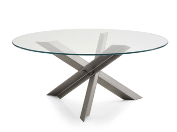 BOLT - Round glass and steel living room table by B&B Italia - view 3